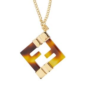 FENDI Forever Fendi FF logo plexiglass necklace